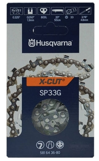 Husqvarna Genuine OEM SP33G-80 20 Inch Chain X Cut 581643680 325 Pitch 50 Gauge 80 Drive Links