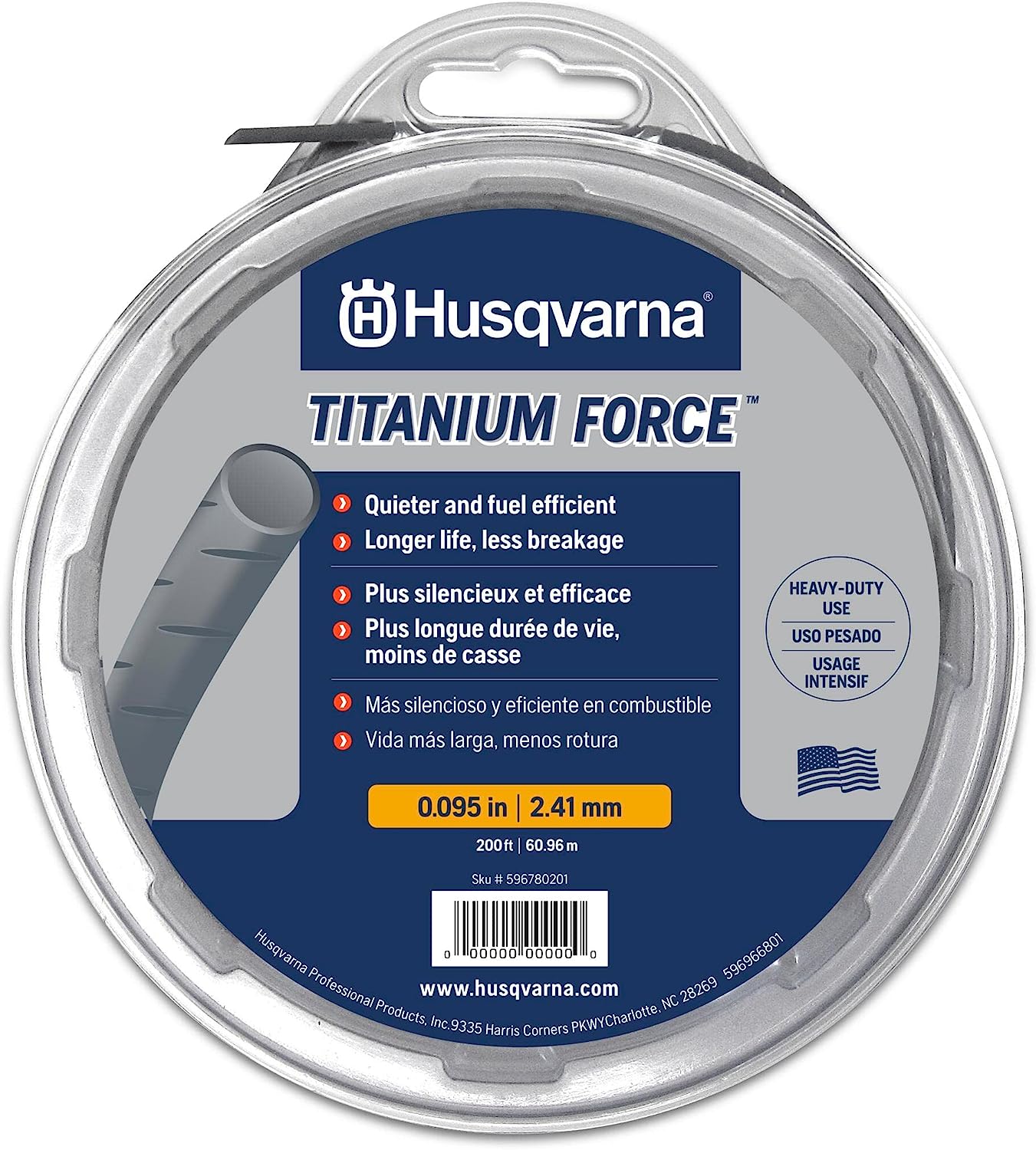 Husqvarna Titanium Line .095 1/2lb Spool #639005102