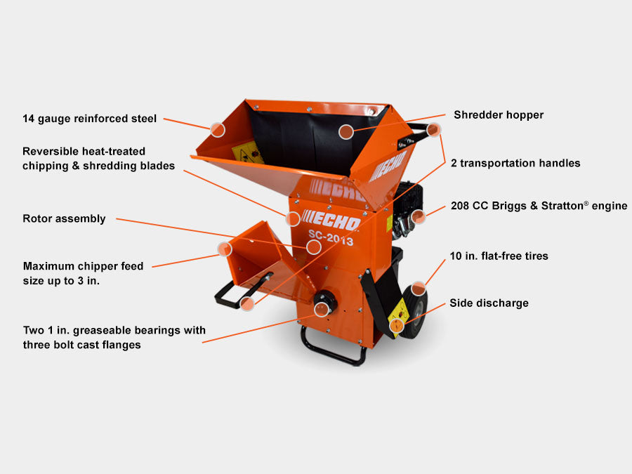 ECHO SC-2013 Chipper/Shredder 3-Inch 208cc Briggs and Stratton Engine