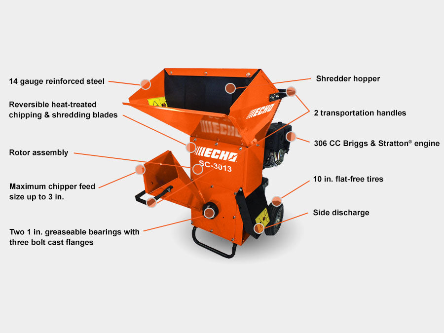 ECHO SC-3013 Chipper/Shredder 3-Inch 306cc Briggs and Stratton Engine